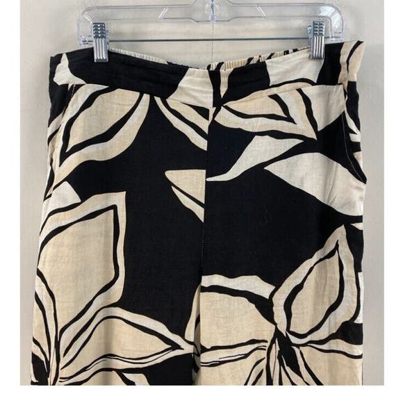 Rachel Zoe botanical black beige pant - Picture 2 of 3